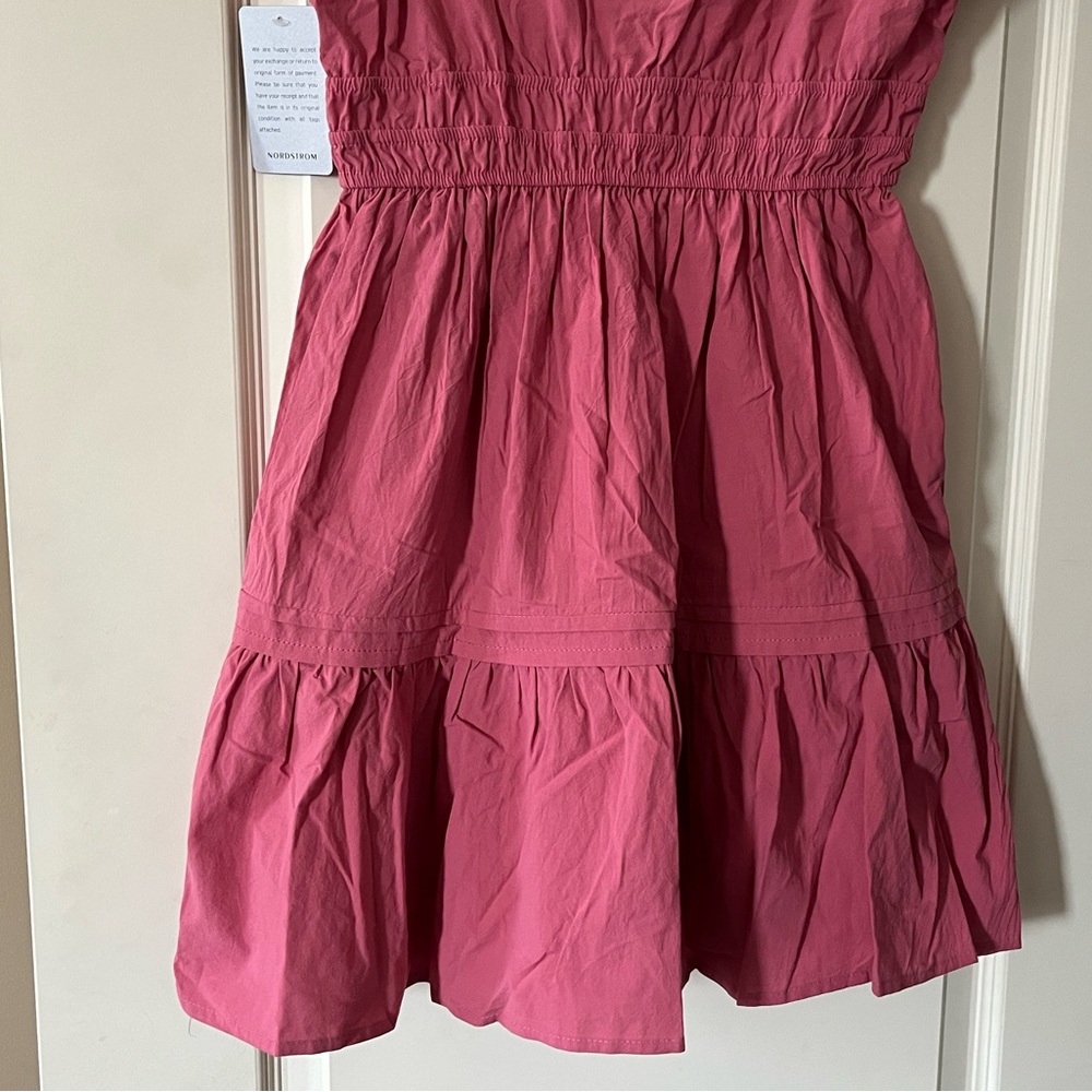 New! StitchDrop Raspberry Cotton MIDI Dress Short Sleeve Women’s size Large - Picture 2 of 16